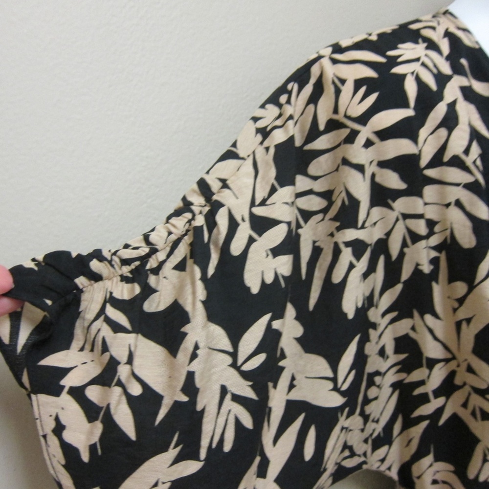 NEW! ba&sh Tabby Wrap Dress Black & Beige Print Midi Length + ba&sh Tote - XS - Picture 9 of 17